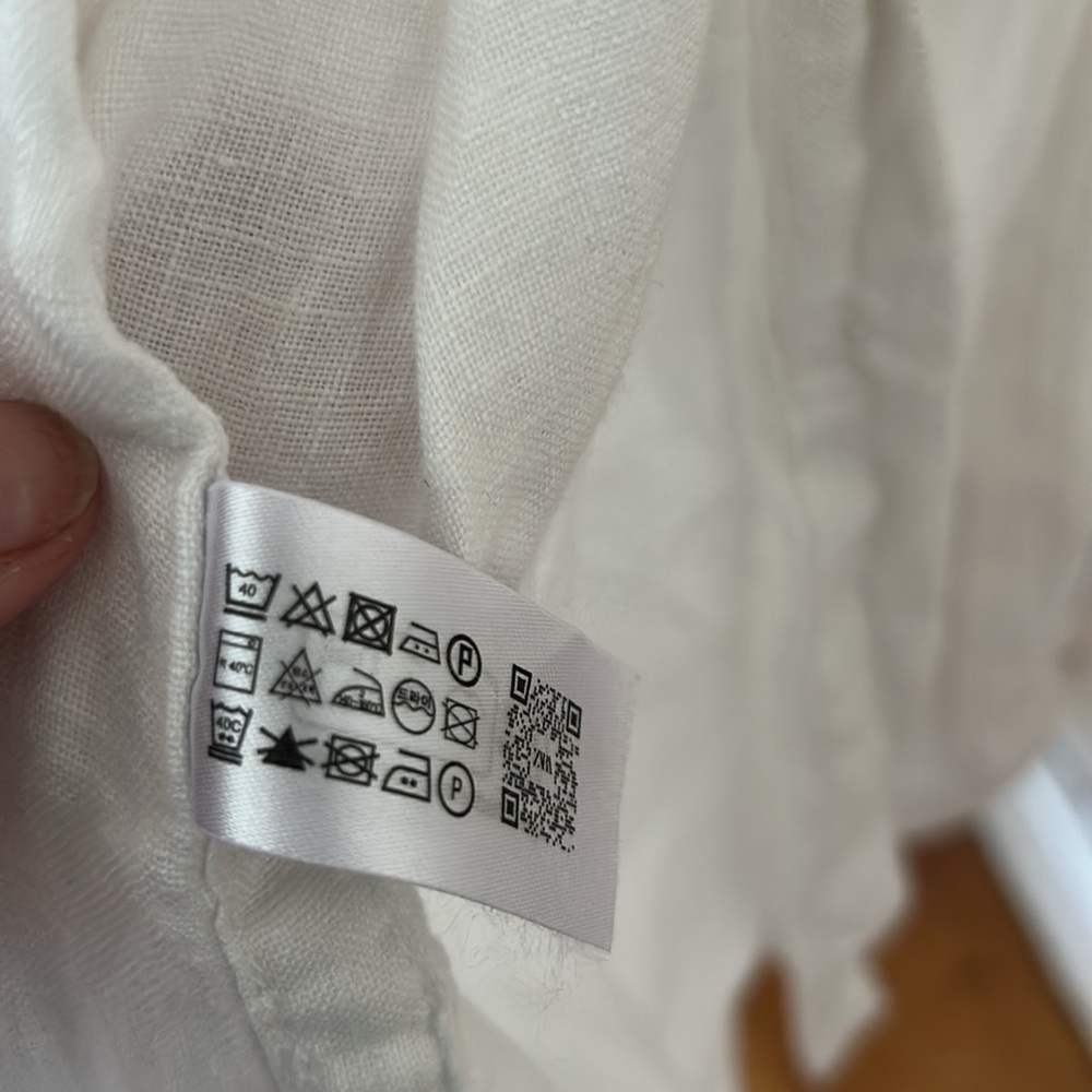 Zara white linen Button-Up - Picture 7 of 8